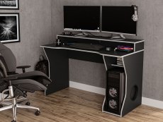 Birlea Birlea Enzo Black and Silver Gaming Computer Desk