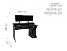 Birlea Birlea Enzo Black and Blue Gaming Computer Desk