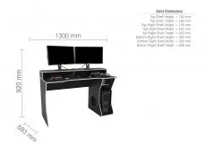 Birlea Birlea Enzo Black and Silver Gaming Computer Desk