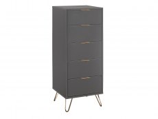 Birlea Birlea Arlo Charcoal 5 Drawer Narrow Chest of Drawers (Flat Packed)