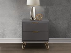 Birlea Birlea Arlo Charcoal 2 Drawer Bedside (Flat Packed)
