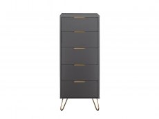 Birlea Birlea Arlo Charcoal 5 Drawer Narrow Chest of Drawers (Flat Packed)
