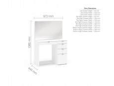 Birlea Birlea Ava White 5 Drawer Dressing Table and Mirror (Flat Packed)