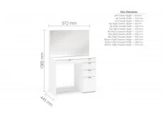 Birlea Birlea Ava White 5 Drawer Dressing Table and Mirror
