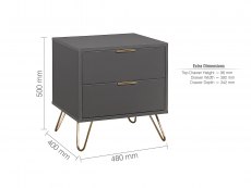 Birlea Birlea Arlo Charcoal 2 Drawer Bedside (Flat Packed)