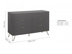 Birlea Birlea Arlo Charcoal 6 Drawer Chest (Flat Packed)