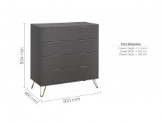 Birlea Birlea Arlo Charcoal 4 Drawer Chest (Flat Packed)