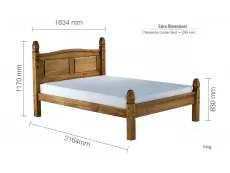 Birlea Furniture & Beds Birlea Corona 5ft King Size Waxed Pine Wooden Bed Frame (Low Footend)