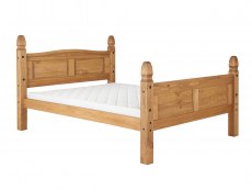 Birlea Corona 4ft Small Double Waxed Pine Wooden Bed Frame (High Footend)