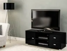 Birlea Furniture & Beds Birlea Covent Black High Gloss TV Unit