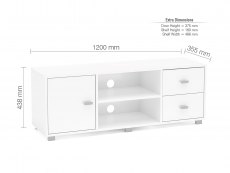 Birlea Birlea Covent White High Gloss TV Unit (Flat Packed)