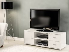 Birlea Birlea Covent White High Gloss TV Unit (Flat Packed)