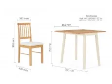 Birlea Furniture & Beds Birlea Drop Leaf Oak Dining Table and 2 Chairs Set