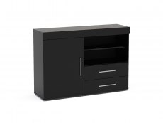 Birlea Birlea Edgeware Black High Gloss 1 Door 2 Drawer Sideboard (Flat Packed)