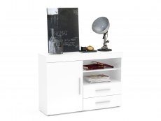 Birlea Birlea Edgeware White High Gloss 1 Door 2 Drawer Sideboard (Flat Packed)