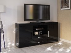 Birlea Birlea Edgeware Black High Gloss 2 Door 2 Drawer Sideboard (Flat Packed)