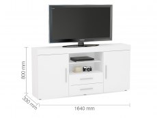 Birlea Birlea Edgeware White High Gloss 2 Door 2 Drawer Sideboard (Flat Packed)