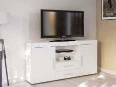 Birlea Birlea Edgeware White High Gloss 2 Door 2 Drawer Sideboard (Flat Packed)