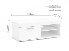 Birlea Birlea Edgeware White High Gloss Small TV Unit (Flat Packed)