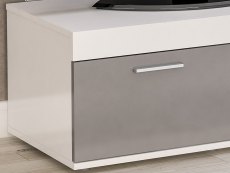 Birlea Birlea Edgeware White and Grey High Gloss Small TV Unit (Flat Packed)