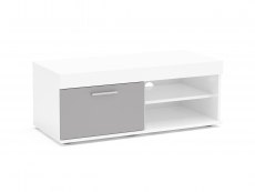 Birlea Birlea Edgeware White and Grey High Gloss Small TV Unit (Flat Packed)