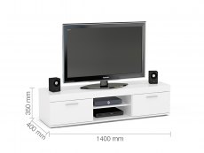 Birlea Birlea Edgeware White High Gloss TV Unit (Flat Packed)