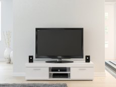 Birlea Birlea Edgeware White High Gloss TV Unit (Flat Packed)