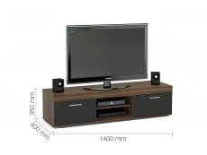 Birlea Furniture & Beds Birlea Edgeware Walnut and Black High Gloss TV Unit