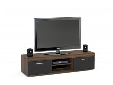 Birlea Edgeware Walnut and Black High Gloss TV Unit (Flat Packed)