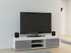 Birlea Birlea Edgeware White and Grey High Gloss TV Unit (Flat Packed)