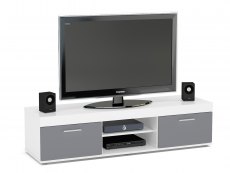 Birlea Birlea Edgeware White and Grey High Gloss TV Unit (Flat Packed)