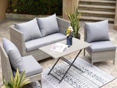 Ideal Products Ideal Products Nevada 4 Piece Space Saving Rattan Patio Set