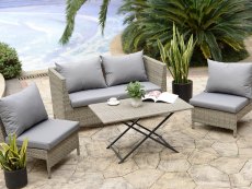 Ideal Products Ideal Products Nevada 4 Piece Space Saving Rattan Patio Set
