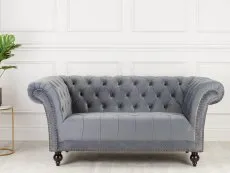 Birlea Birlea Chester Grey Velvet Fabric 2 Seater Sofa
