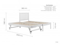 Birlea Birlea Buxton 3ft Single White Wooden Trundle Bed