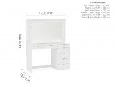 Birlea Birlea Chloe White 7 Drawer Dressing Table and Mirror