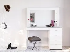 Birlea Birlea Chloe White 7 Drawer Dressing Table and Mirror