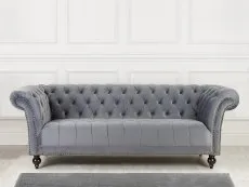 Birlea Birlea Chester Grey Velvet Fabric 3 Seater Sofa