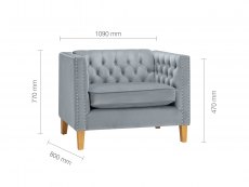 Birlea Birlea Florence Grey Velvet Fabric Snuggle Chair
