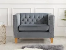 Birlea Furniture & Beds Birlea Florence Grey Velvet Fabric Snuggle Chair