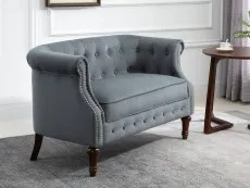 Birlea Furniture & Beds Birlea Freya Grey Velvet Fabric 2 Seater Sofa