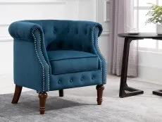 Birlea Furniture & Beds Birlea Freya Blue Velvet Fabric Chair