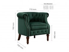 Birlea Birlea Freya Green Velvet Fabric Chair