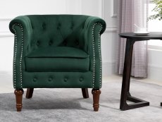 Birlea Birlea Freya Green Velvet Fabric Chair