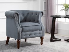 Birlea Freya Grey Velvet Fabric Chair