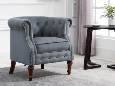 Birlea Birlea Freya Grey Velvet Fabric Chair
