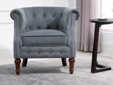 Birlea Birlea Freya Grey Velvet Fabric Chair
