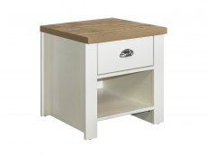 Birlea Birlea Highgate Cream and Oak Effect 1 Drawer Lamp Table (Flat Packed)