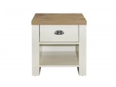 Birlea Birlea Highgate Cream and Oak Effect 1 Drawer Lamp Table