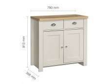 Birlea Birlea Highgate Cream and Oak Effect 2 Door 2 Drawer Sideboard (Flat Packed)